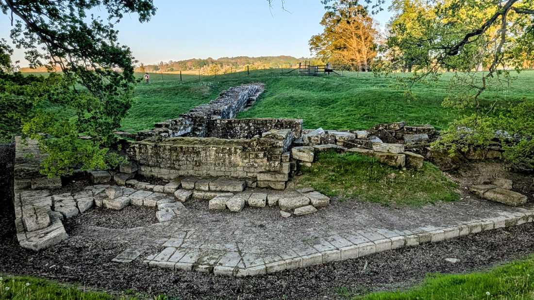 Roman bridge abutments on the Tyne opposite Chesters Fort. |  John Millen