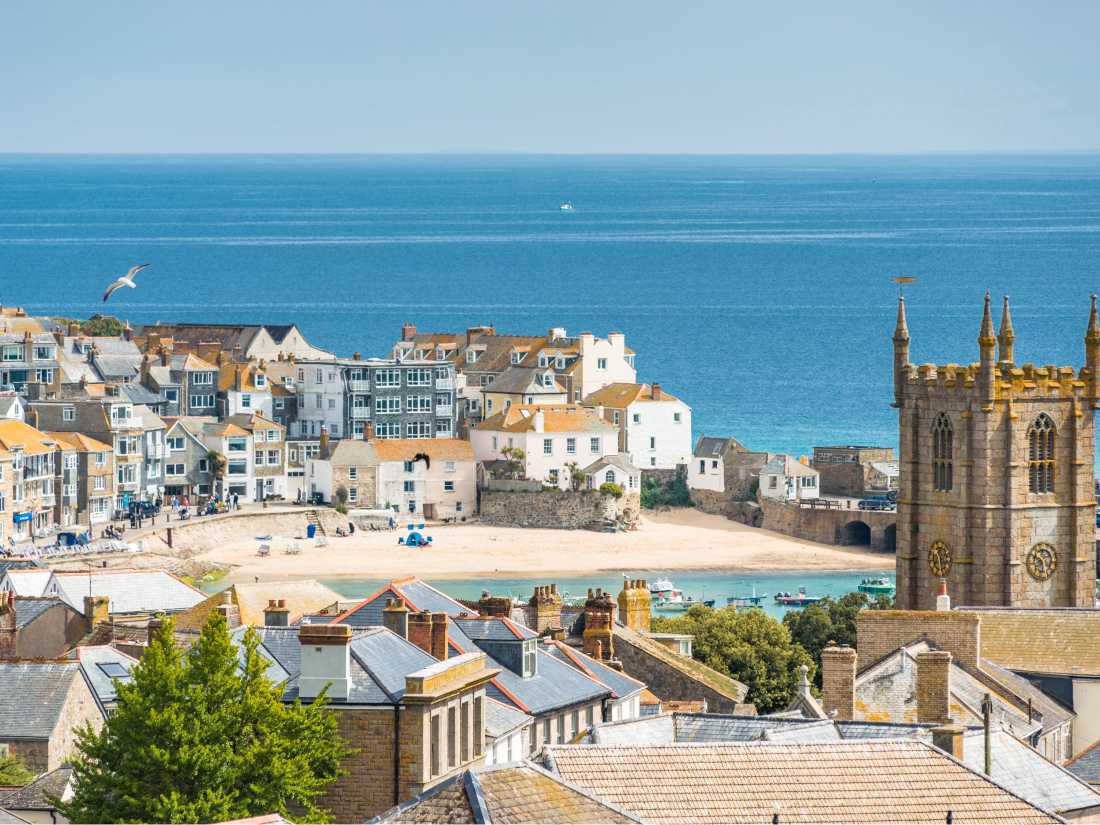 View over St Ives in Cornwall, England