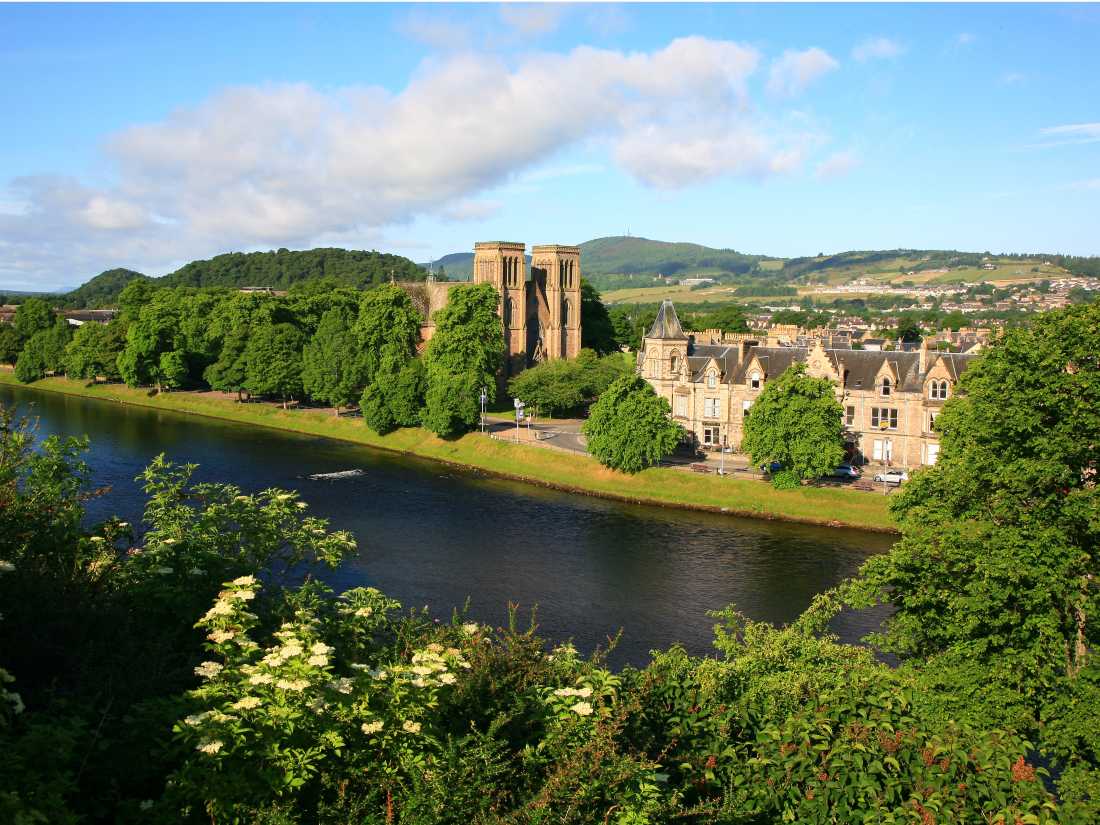 Inverness Cathedral St Andrews, across the River Ness