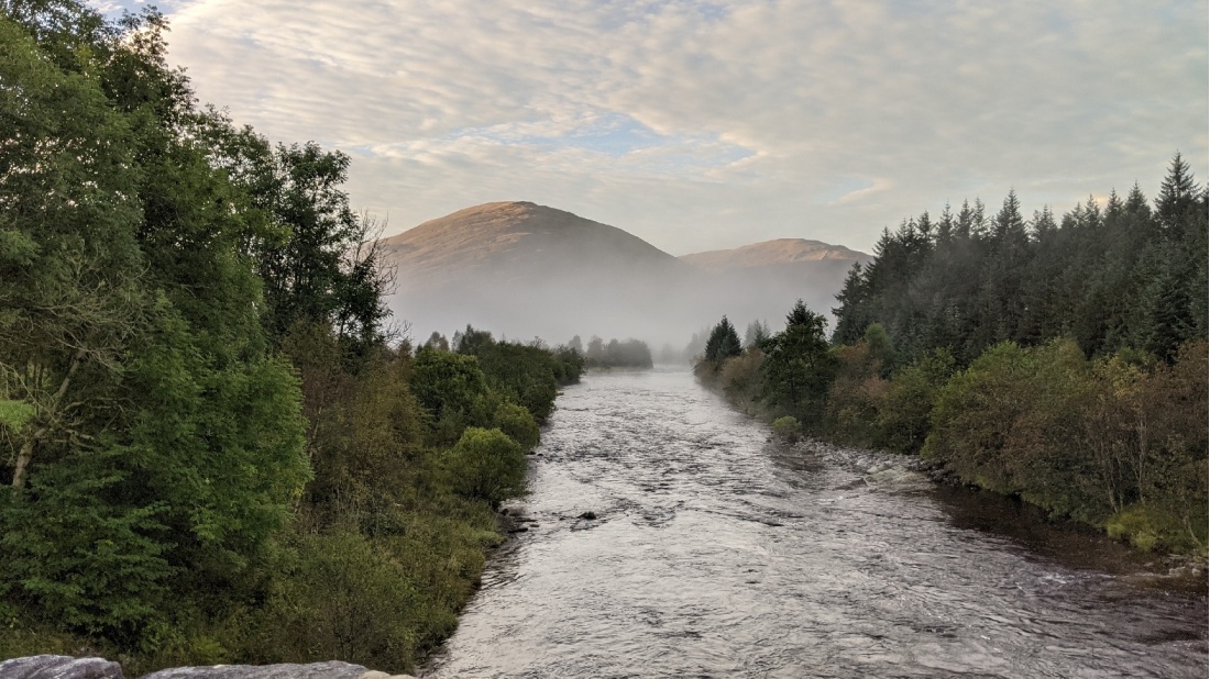 Looking upstream while standing on the Bridge of Orchy | <i>Tom Riddle</i>